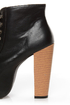 Shoe Republic LA Step Black Lace-Up Platform Ankle Boots