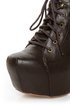 Shoe Republic LA Step Brown Lace-Up Platform Ankle Boots