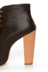 Shoe Republic LA Step Brown Lace-Up Platform Ankle Boots