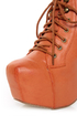 Shoe Republic LA Step Orange Lace-Up Platform Ankle Boots