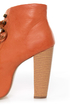 Shoe Republic LA Step Orange Lace-Up Platform Ankle Boots