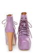 Shoe Republic LA Step Purple Lace-Up Platform Ankle Boots