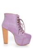 Shoe Republic LA Step Purple Lace-Up Platform Ankle Boots