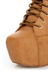 Shoe Republic LA Terza Tan Spiked and Studded Lace-Up Booties