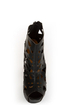 Shoe Republic LA Versa Black Laser Cutout Platform Booties