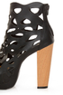 Shoe Republic LA Versa Black Laser Cutout Platform Booties