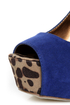 Shoe Republic LA Vicenza Blue and Leopard Platform Heels