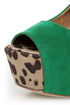 Shoe Republic LA Vicenza Green and Leopard Platform Heels