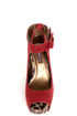 Shoe Republic LA Vicenza Wine Red and Leopard Platform Heels