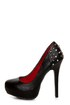 Shoe Republic LA Volta Black Spiked and Studded Platform Pumps