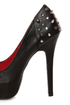Shoe Republic LA Volta Black Spiked and Studded Platform Pumps