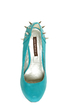 Shoe Republic LA Volta Turquoise Spikes and Studs Platform Pumps