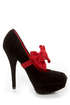 Promise Bachata Black Suede Bow-Strap Pumps