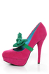 Promise Bachata Fuchsia Suede Bow-Strap Pumps