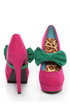 Promise Bachata Fuchsia Suede Bow-Strap Pumps