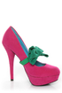 Promise Bachata Fuchsia Suede Bow-Strap Pumps