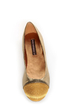 Shoe Republic LA Massimo Bronze Rhinestone Cap-Toe Ballet Flats