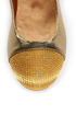Shoe Republic LA Massimo Bronze Rhinestone Cap-Toe Ballet Flats