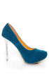 Shoe Republic LA Melody Teal Silver Stiletto Pumps