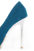 Shoe Republic LA Melody Teal Silver Stiletto Pumps