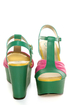 Seychelles You'll Never Know Emerald Color Block Wedge Sandals