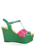 Seychelles You'll Never Know Emerald Color Block Wedge Sandals