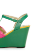 Seychelles You'll Never Know Emerald Color Block Wedge Sandals