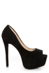 Speed Limit 98 Giant Black Peep Toe Platform Pumps