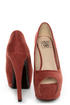 Speed Limit 98 Giant Rust Peep Toe Platform Pumps