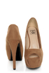 Speed Limit 98 Giant Taupe Peep Toe Platform Pumps