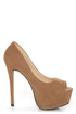 Speed Limit 98 Giant Taupe Peep Toe Platform Pumps