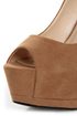 Speed Limit 98 Giant Taupe Peep Toe Platform Pumps