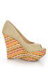 Speed Limit 98 Paco Beige Cotton Woven Wedges