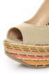Speed Limit 98 Paco Beige Cotton Woven Wedges