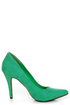 CR-01 Green Velvet Pointed Pumps