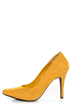 CR-01 Mustard Yellow Velvet Pointed Pumps