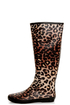 Raindrop Leopard Tan Animal Print Rain Boots