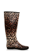Raindrop Leopard Tan Animal Print Rain Boots