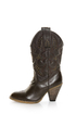 Very Volatile Boulder Brown Embroidered Leather Cowboy Boots