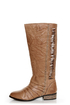 Very Volatile Fringe Taupe Ruched and Shredded Riding Boots