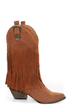 Very Volatile Hillside Tan Fringe Leather Cowboy Boots