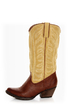 Very Volatile Ingrain Brown Two-Tone Embroidered Cowboy Boots