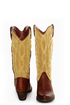 Very Volatile Ingrain Brown Two-Tone Embroidered Cowboy Boots