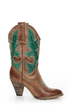 Very Volatile Rio Grande Tan & Teal Embroidered Cowboy Boots