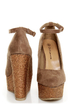 Diva Lounge Cibian 01 Taupe Pointed Glitter Platform Wedges