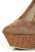 Diva Lounge Cibian 01 Taupe Pointed Glitter Platform Wedges