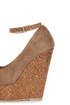 Diva Lounge Cibian 01 Taupe Pointed Glitter Platform Wedges