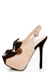 Diva Lounge Felina 22 Black and Blush Bow Time Slingback Heels