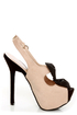 Diva Lounge Felina 22 Black and Blush Bow Time Slingback Heels