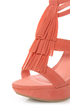 Diva Lounge Lalana 17 Coral Fringe T-Strap Platform Wedges